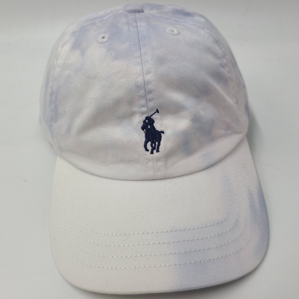 Youth Polo Ralph Lauren Hat Strapback White Blue Tie Dye Pony Logo Size 8-20 Boy